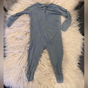 Little Sleepies Blue Striped Footie Pajama